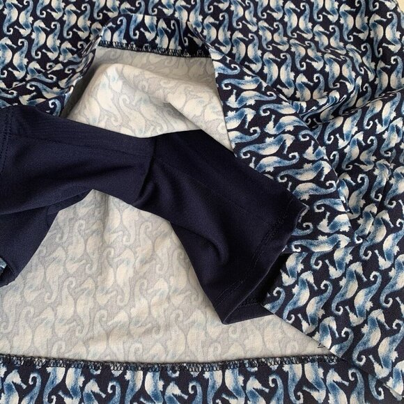 Chico’s Perfect Stretch Skort Womens Small Pull On Blue Seahorse Print Pockets - Picture 8 of 10